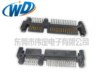 贴片7+15 22PIN 硬盘插头SATA SMT公头PLUG高4.0mm