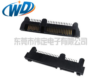 夹板式SATA连接器 7+15 22PIN公头 SMT贴片接口插座