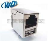 RJ45+单层USB 带网络滤波器线圈 百兆POE功能